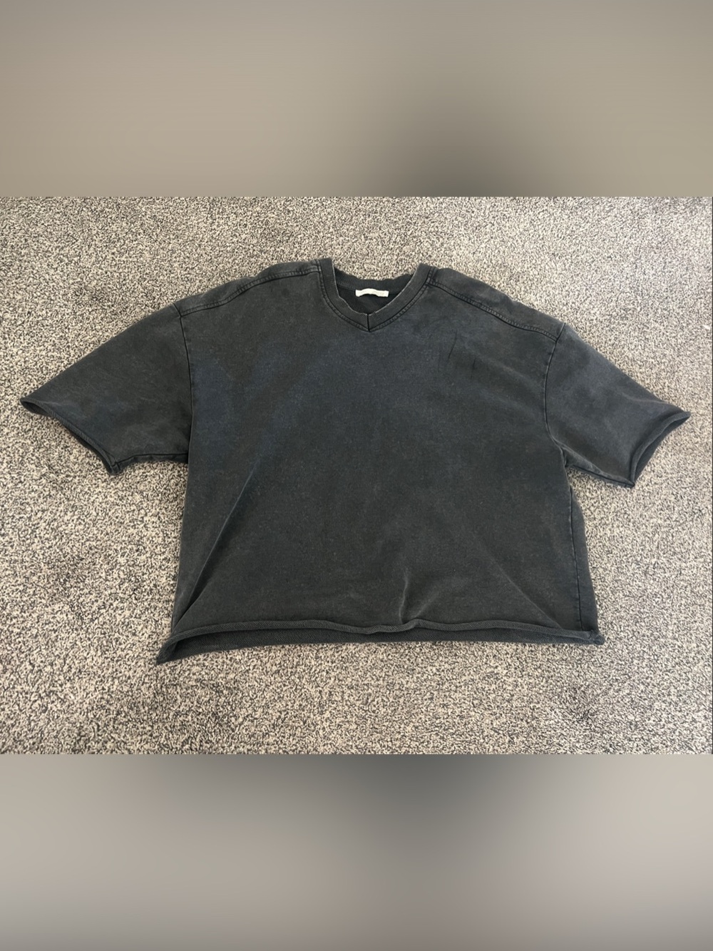 Zara Short Sleeve Cropped Tee in Black